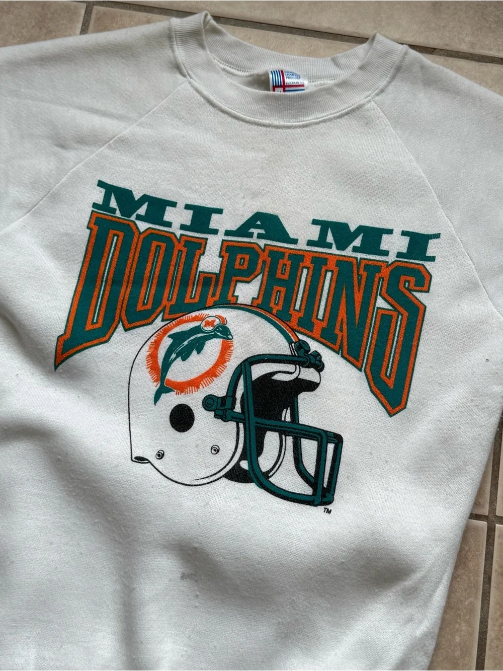 Vintage Miami Dolphins cut off sweatshirt